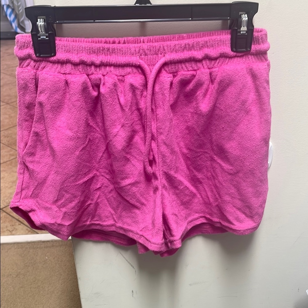 Vibrant Pink Athletic Shorts with Elastic Waistband